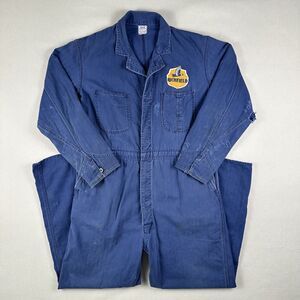 Vintage 50s 60s Richfield Oil Lee Union-Alls Men's 44 Regular Sanforized HBT‎